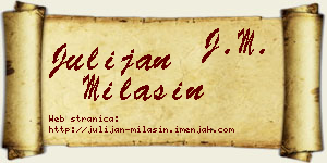 Julijan Milašin vizit kartica